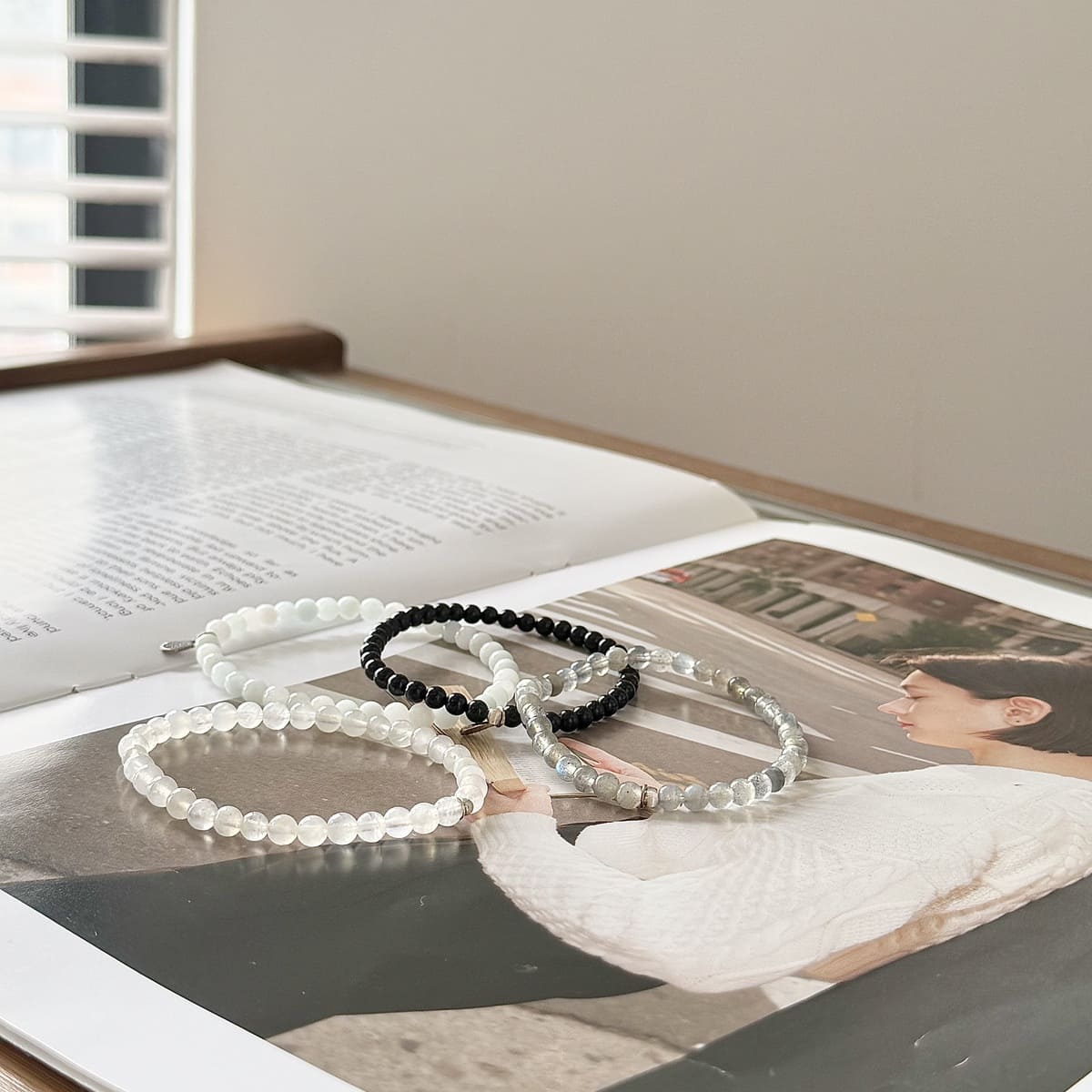 antique moon phase crystal bracelets