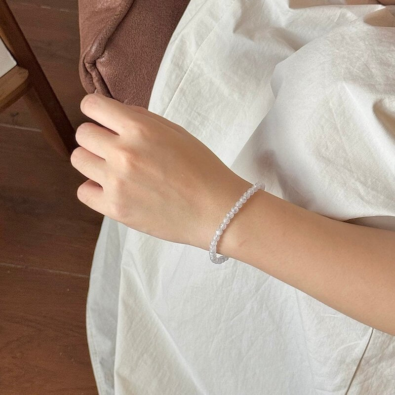 blue lace agate bracelet 4mm Grade AA