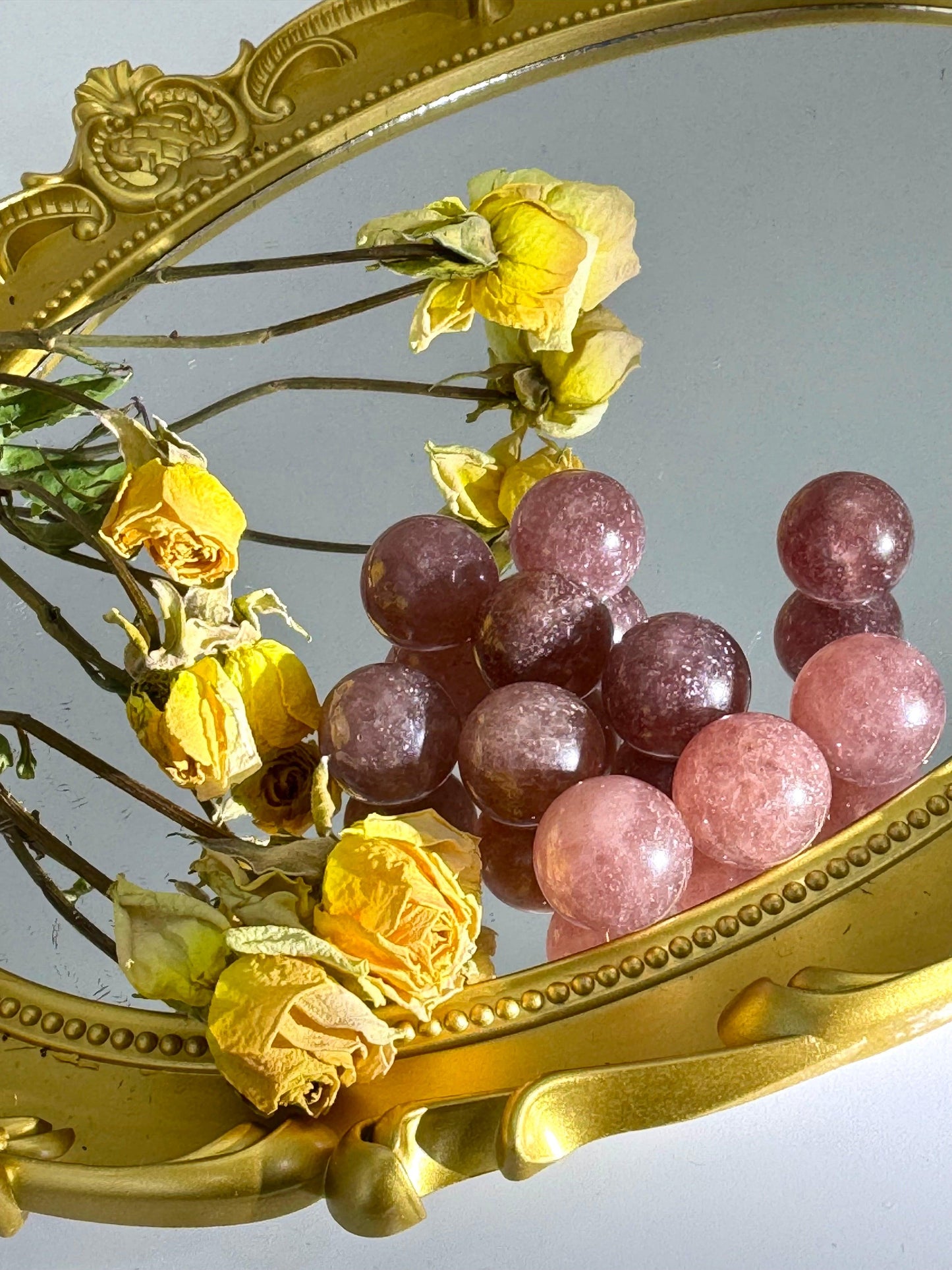Strawberry Crystal Sphere - Touch Vintage