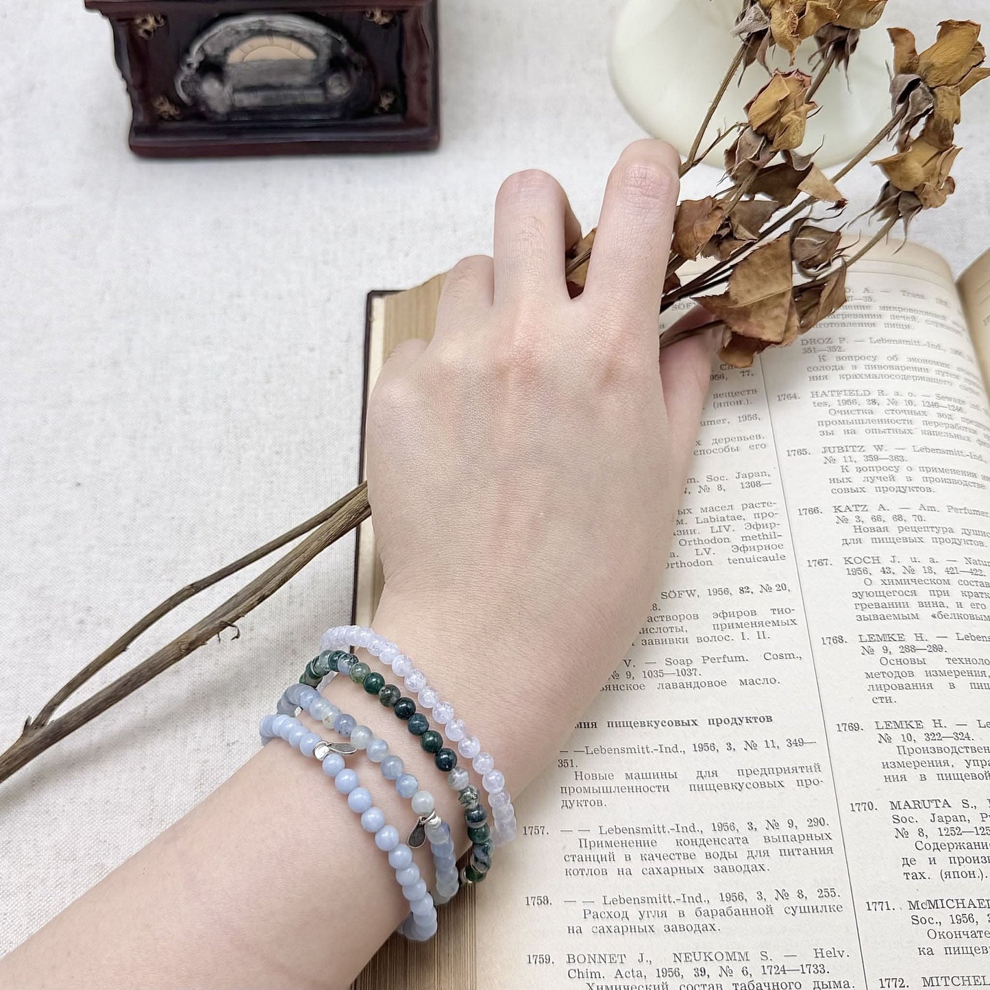 gemini bracelet set on the hand