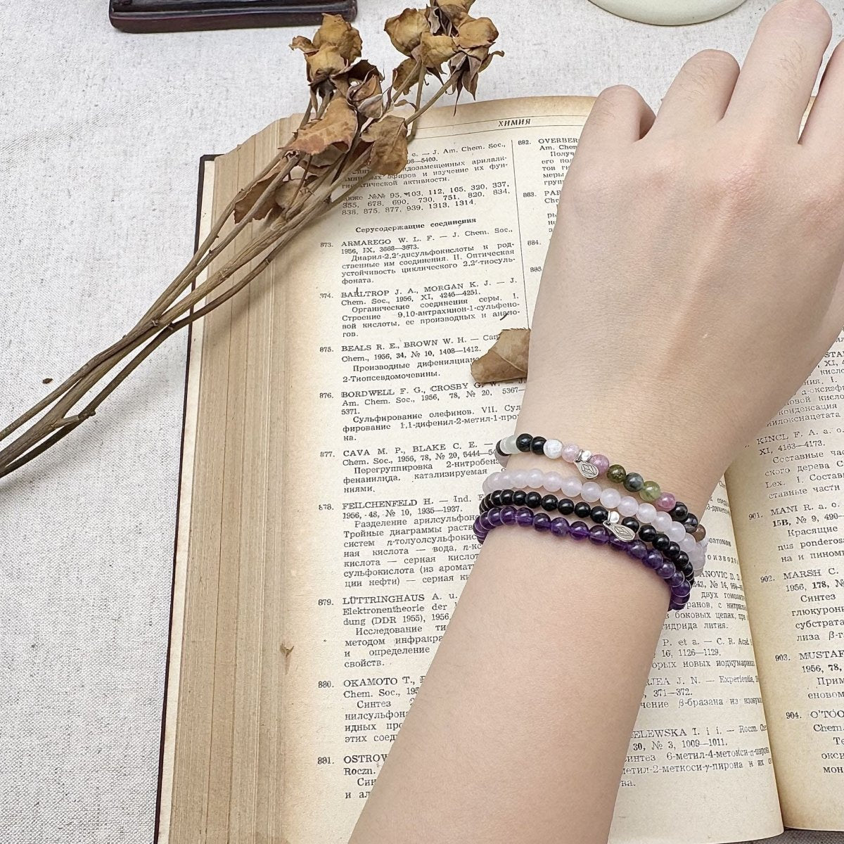 grounded & anxiety free bracelets on the hand