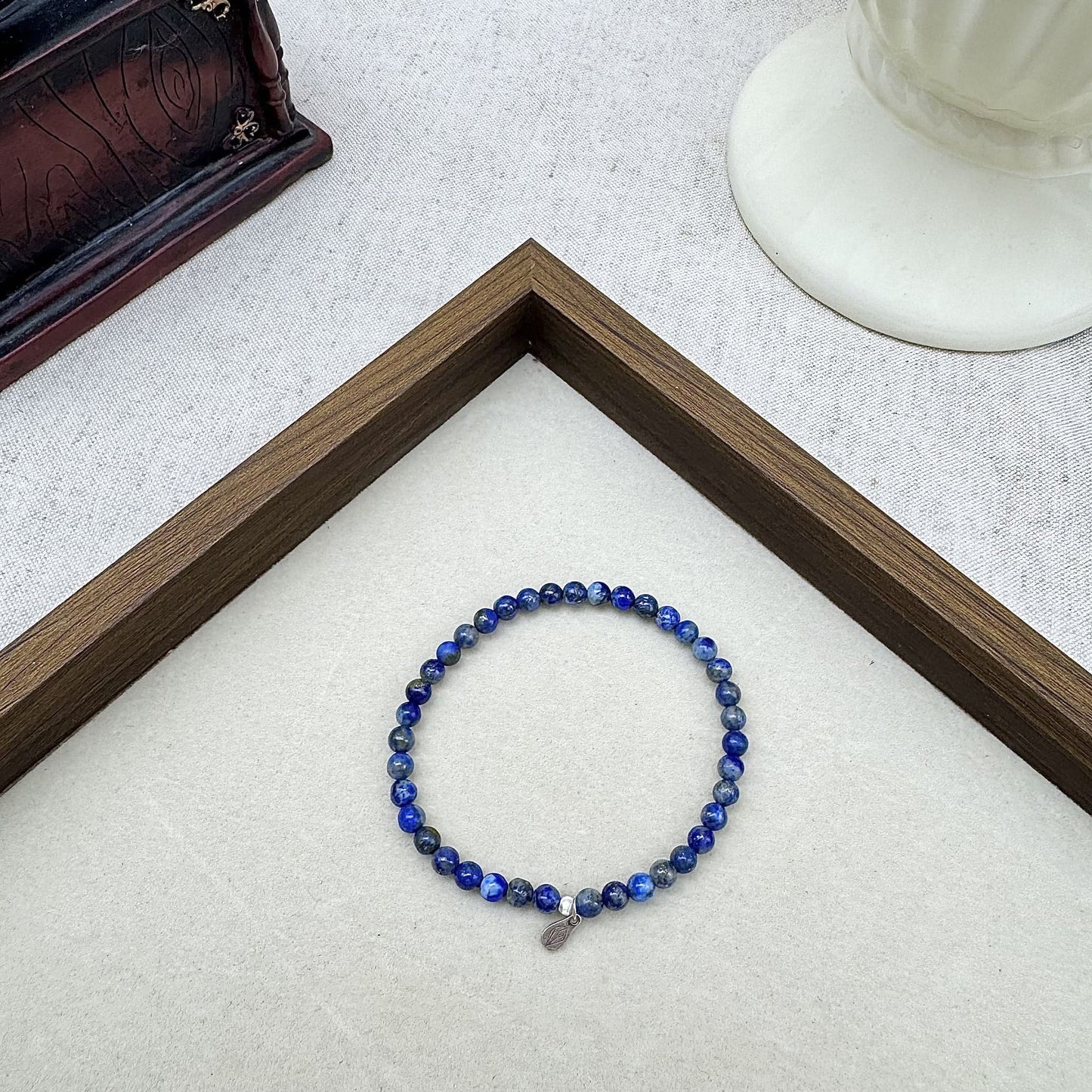 lapis lazuli bead bracelet 4mm