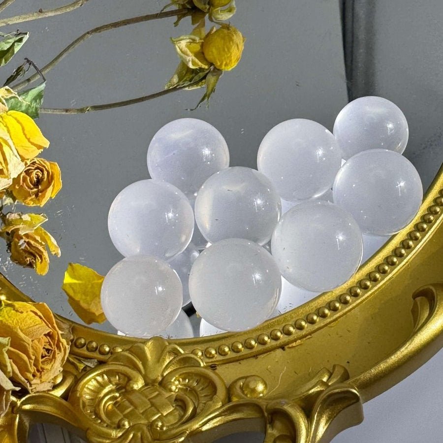 Milky White Crystal Sphere - Touch Vintage