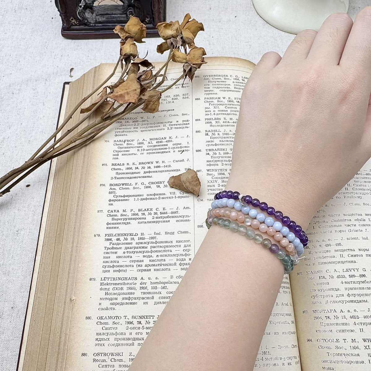 spirituality & serenity bracelet set on the hand