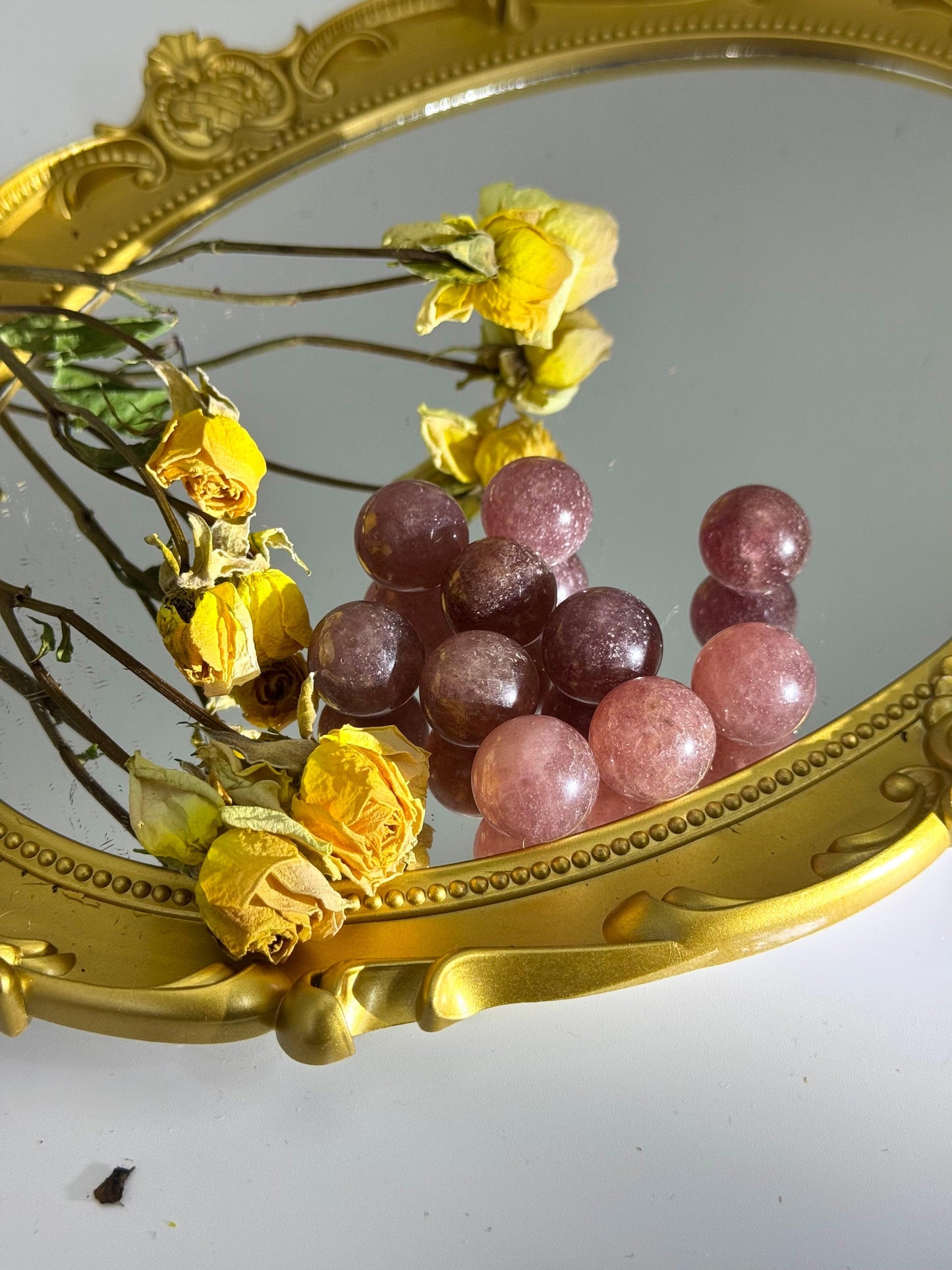 Strawberry Crystal Sphere - Touch Vintage