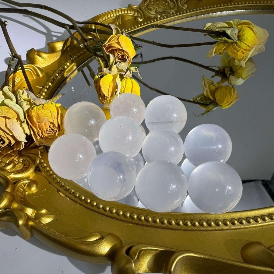Milky White Crystal Sphere - Touch Vintage