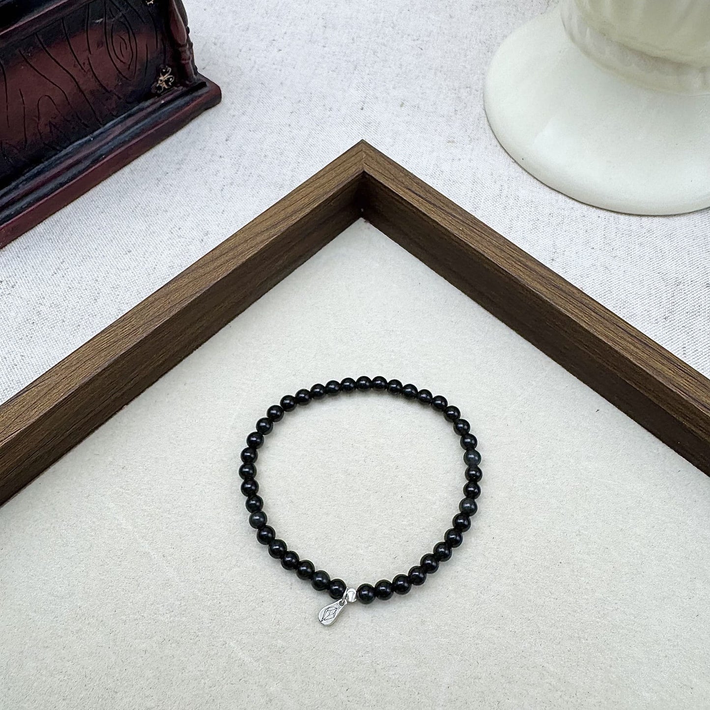 women's black obsidian bracelet