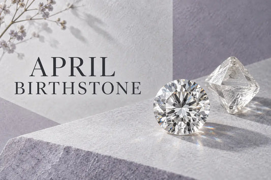 April birthstone diamond with a brilliant cut and natural crystal form