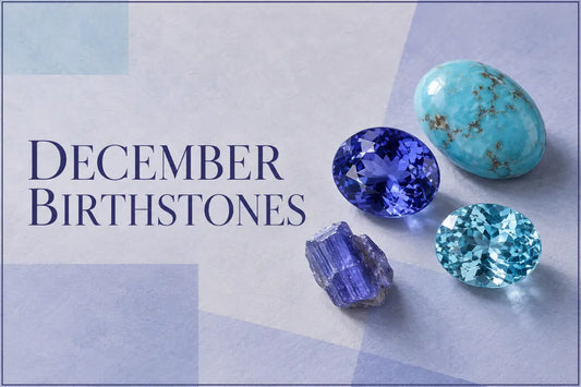 December birthstones turquoise, violet-blue tanzanite and blue zircon