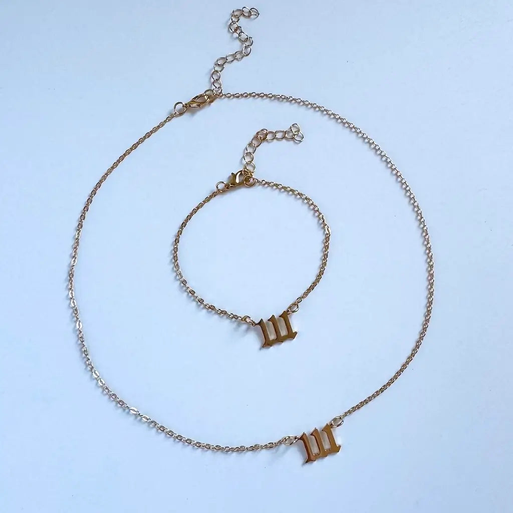 111 Angel Number Bracelet Front View｜Touch Vintage