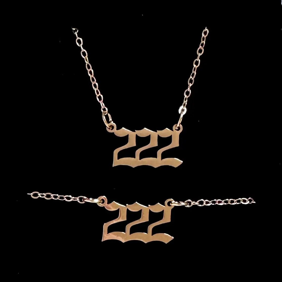 222 Angel Number Jewelry Set｜Touch Vintage