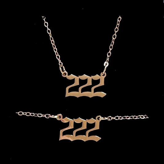 222 Angel Number Jewelry Set｜Touch Vintage