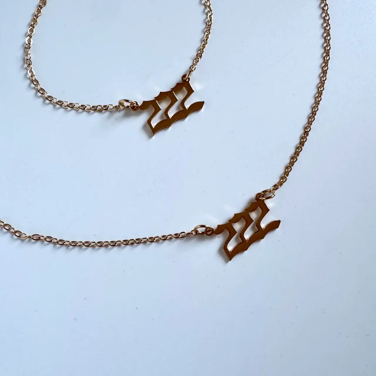 222 Angel Number Necklace Detail｜Touch Vintage