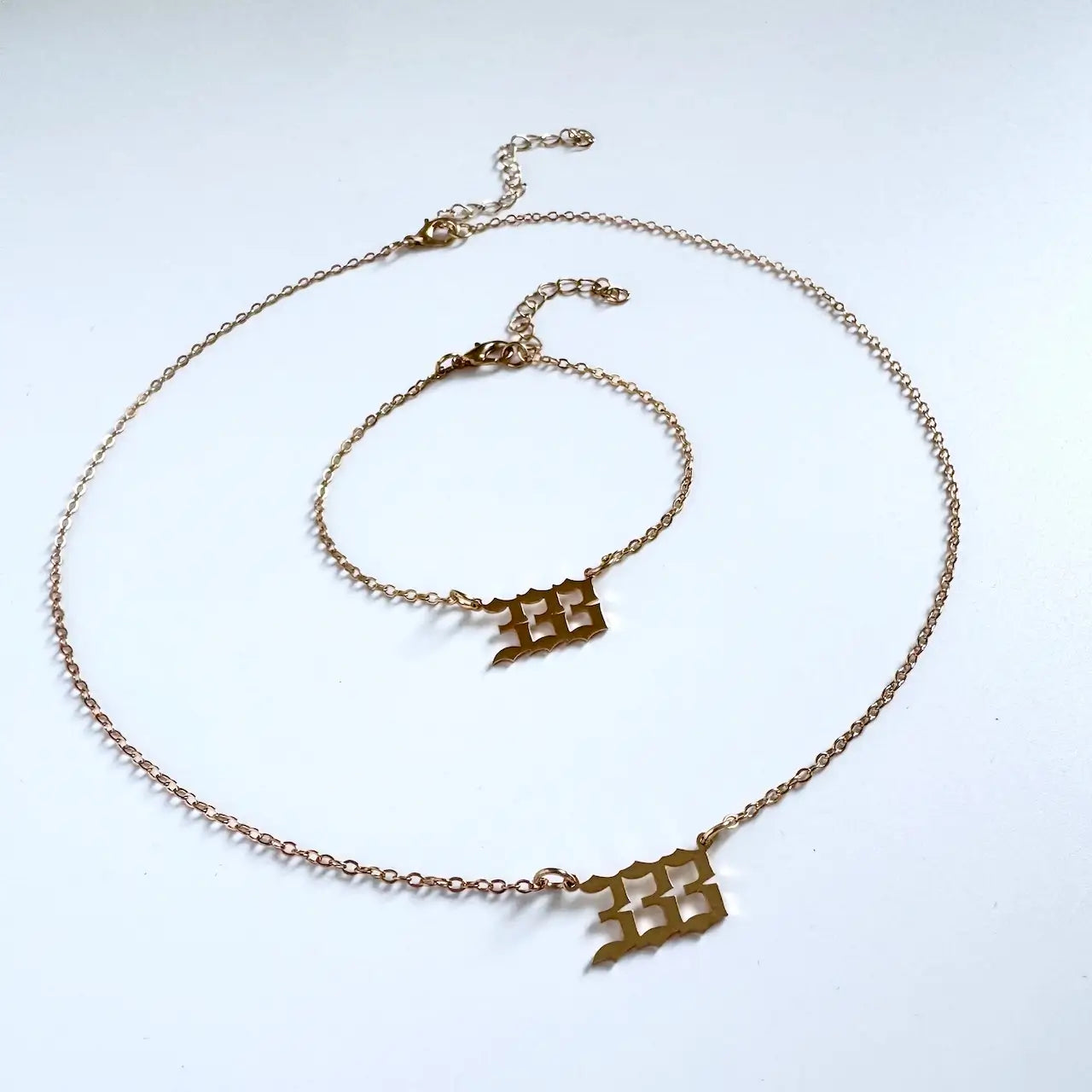 333 Angel Number Necklace - Front View | Touch Vintage