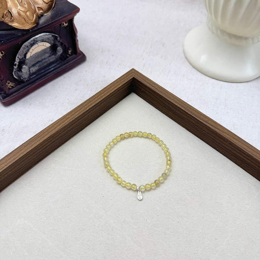4mmYellow rutilated quartz bracelet