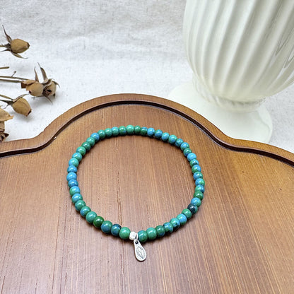 4mm chrysocolla stone bracelet