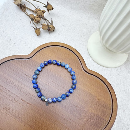 6mm blue lapis lazuli bracelet