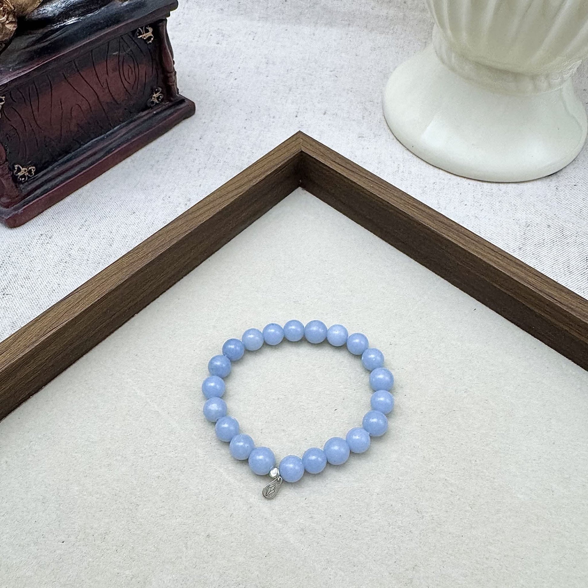 8mm angelite bead bracelet