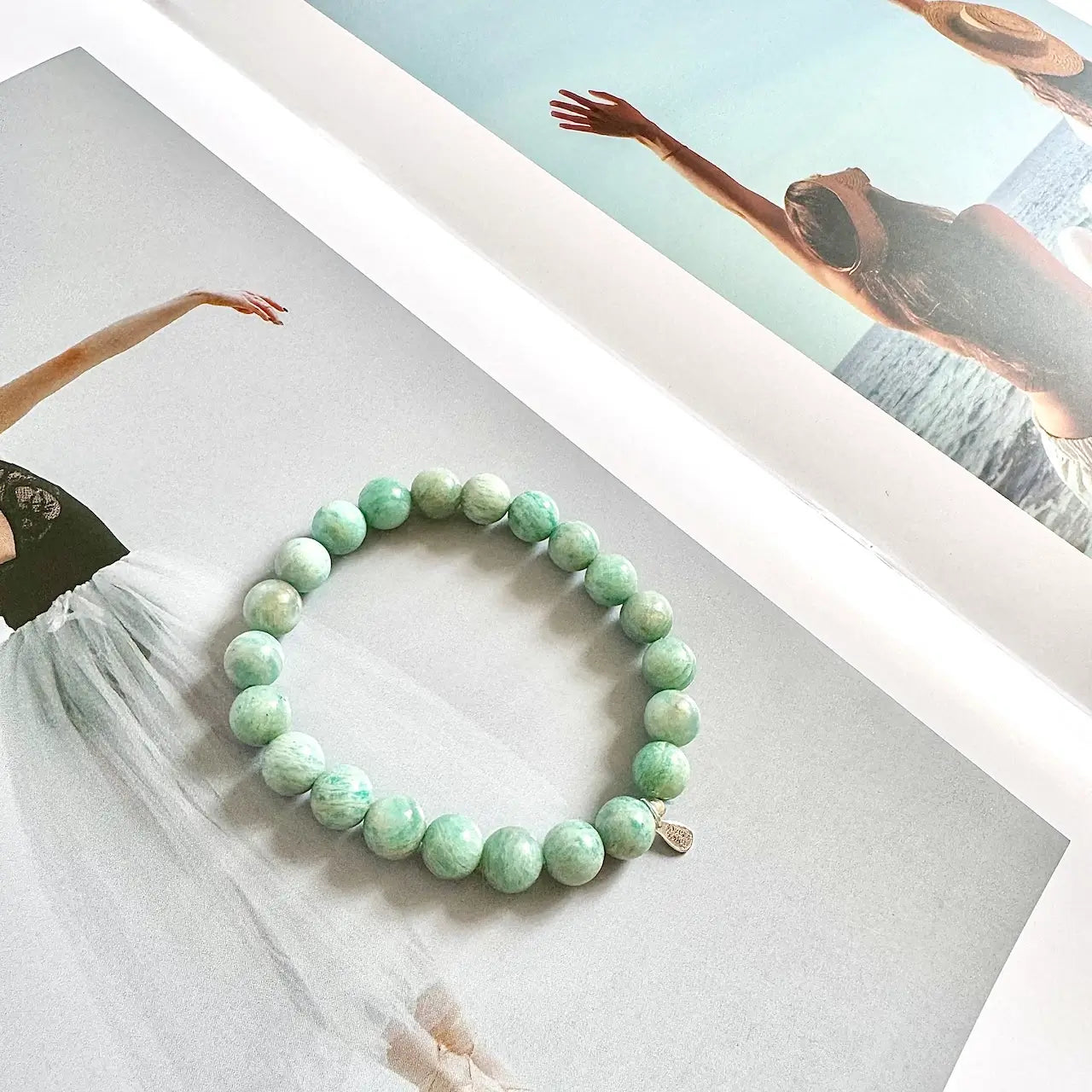 Amazonite Bracelet 8mm - Side View｜Touch Vintage