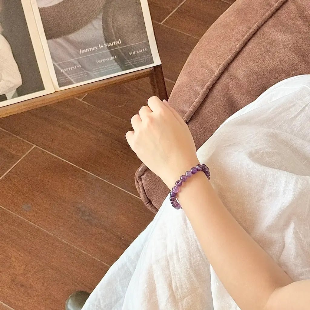 amethyst bracelet 8mm - Worn On Wrist｜Touch Vintage