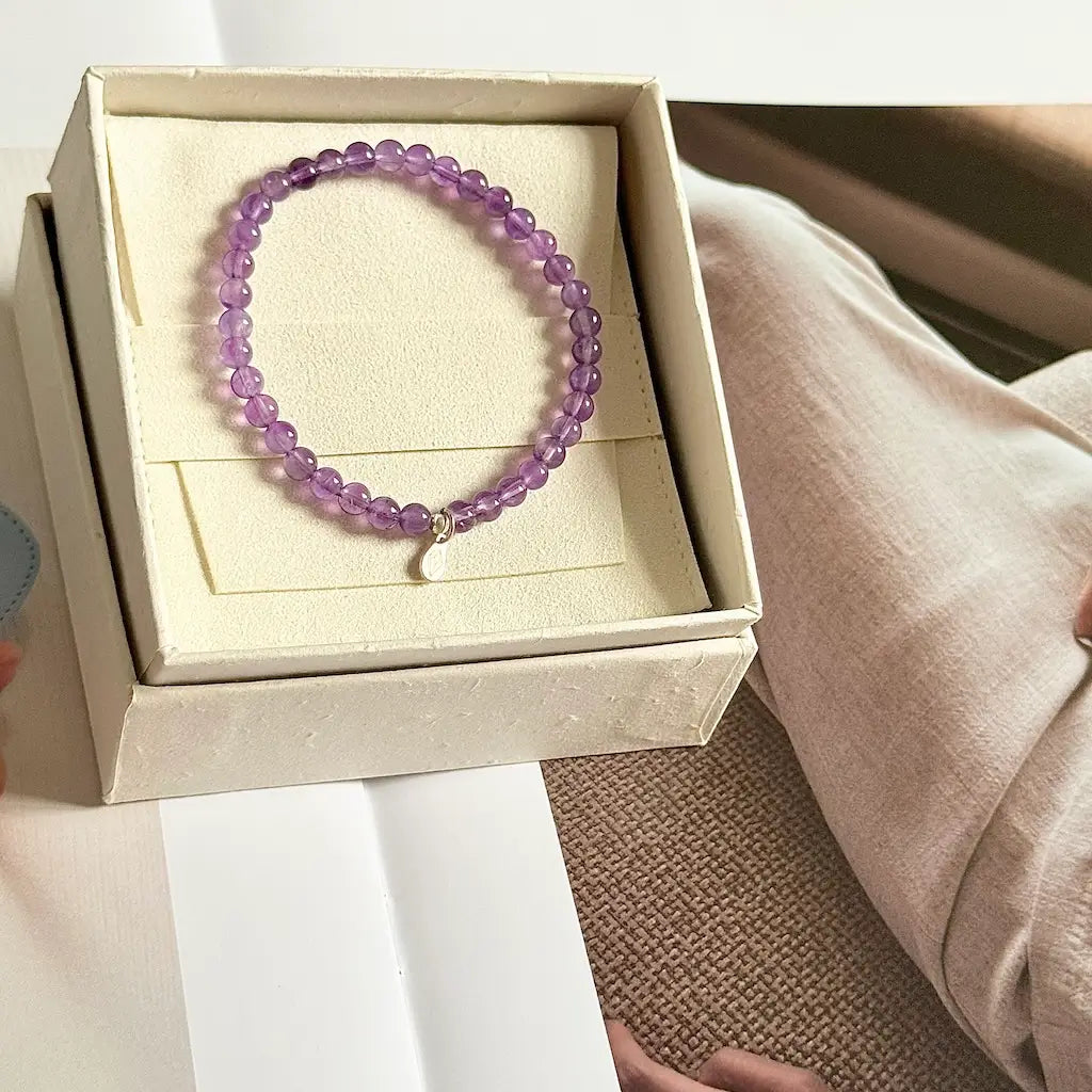 Amethyst Crystal Bracelet - Side View | Touch Vintage