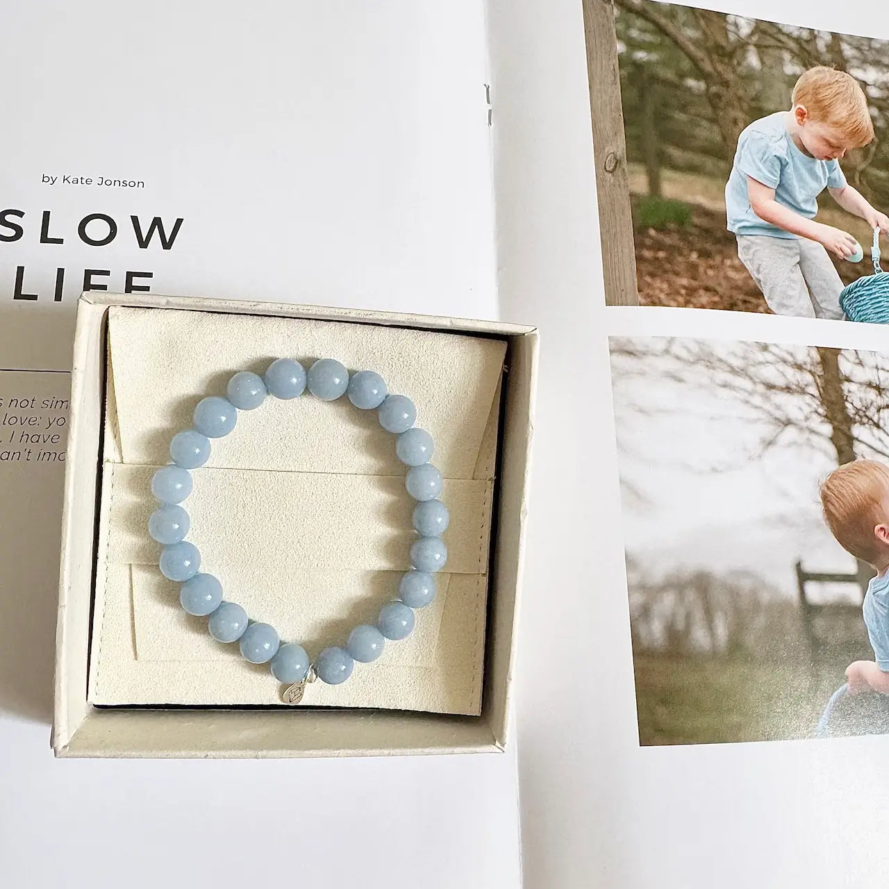 Angelite Bracelet 8mm - Gift Packaging｜Touch Vintage