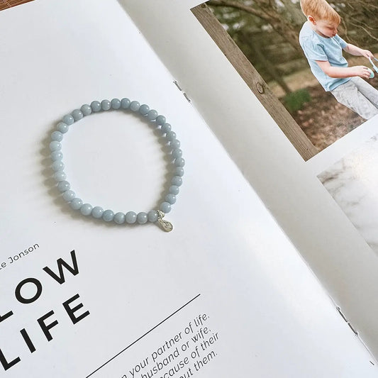 Angelite Crystal Bracelet - Front View｜Touch Vintage