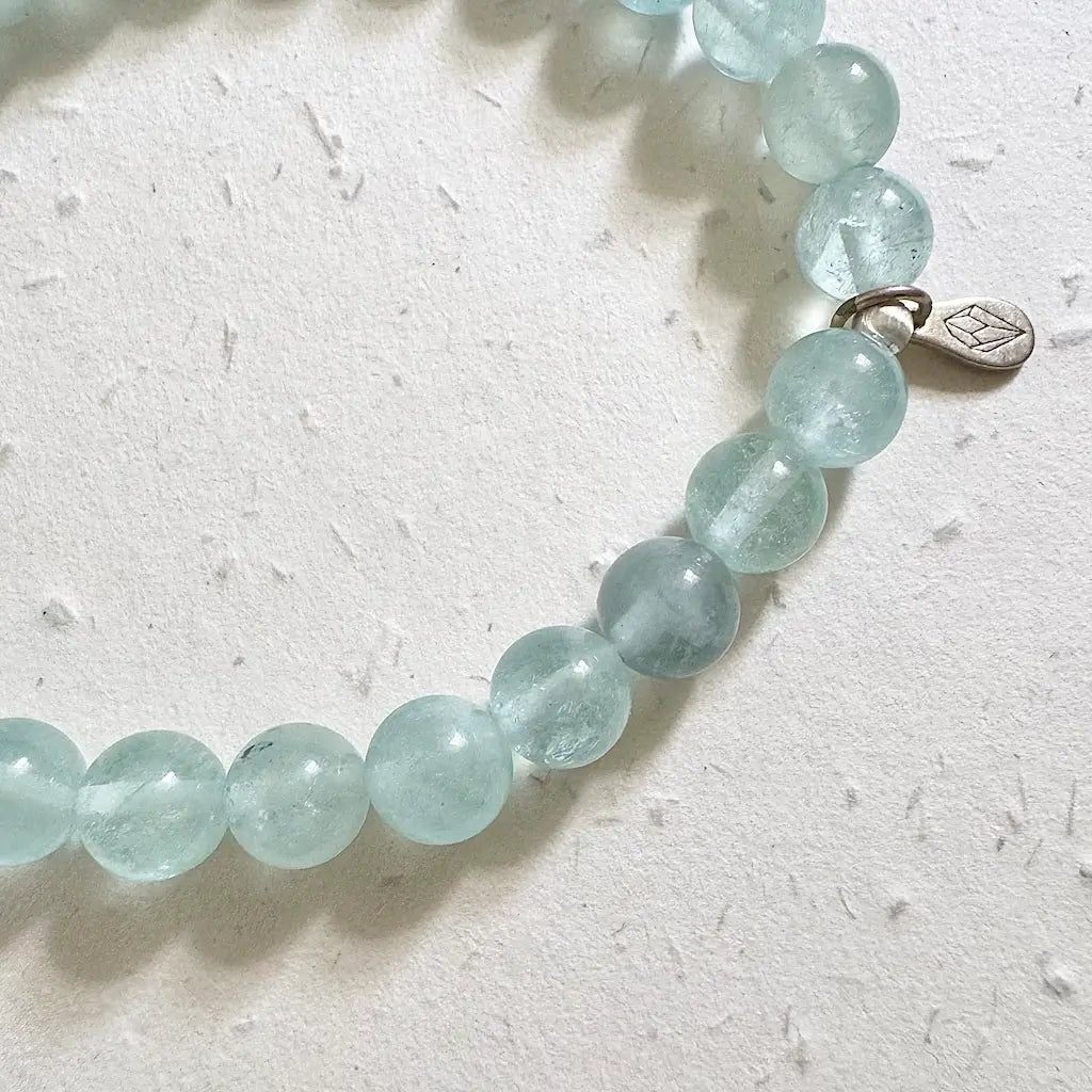 Aquamarine Bracelet 6mm - Detail｜Touch Vintage