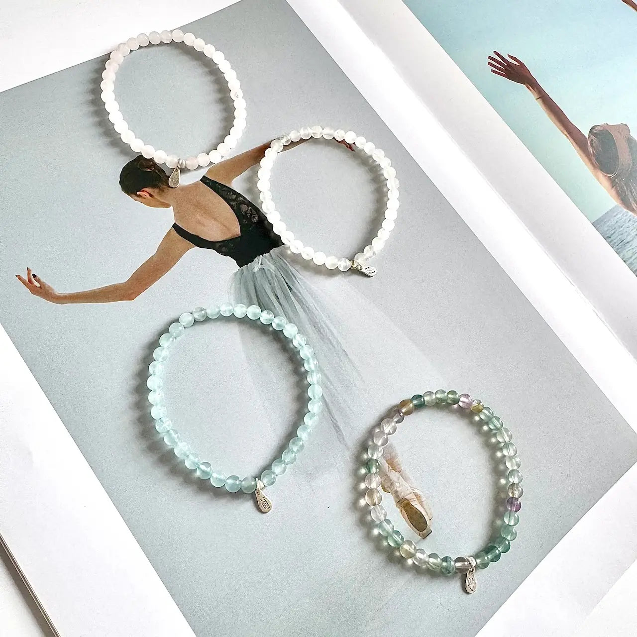 Aquarius Birthstone Bracelet - Front View | Touch Vintage