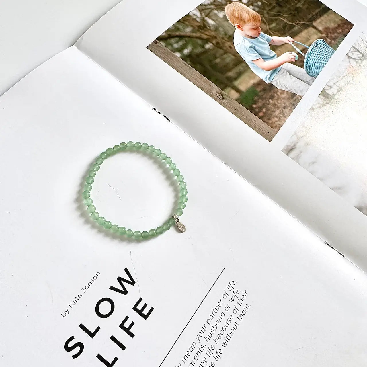 Aventurine Crystal Bracelet - Side View｜Touch Vintage