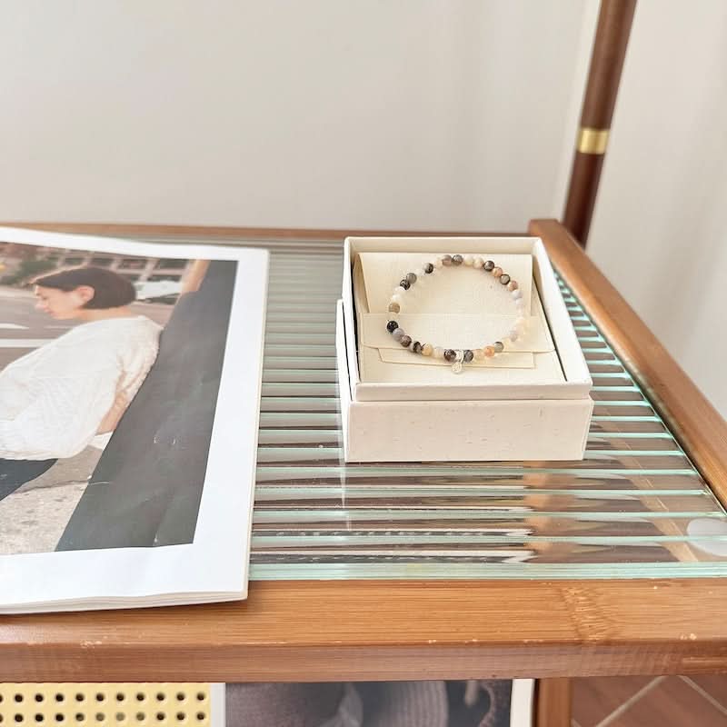 Bamboo Leaf Agate Bracelet -  Gift Packaging｜Touch Vintage