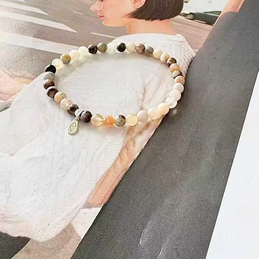 Bamboo Leaf Agate Bracelet - Side View｜Touch Vintage