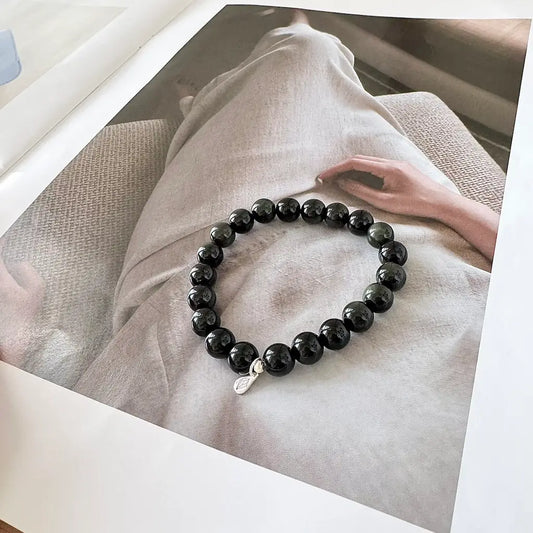 Black Obsidian Bracelet 8mm | Touch Vintage