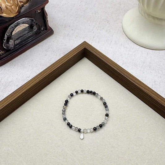 Black Rutilated Quartz Bracelet - Crystal Jewelry｜Touch Vintage