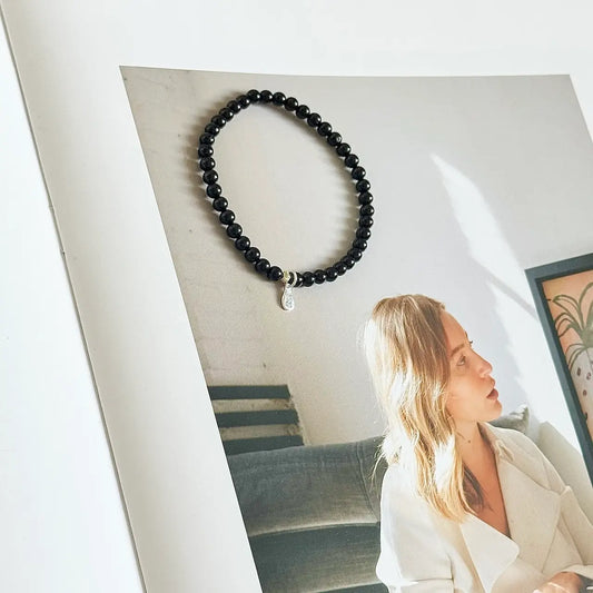 Black Tourmaline Bracelet - Front View | Touch Vintage