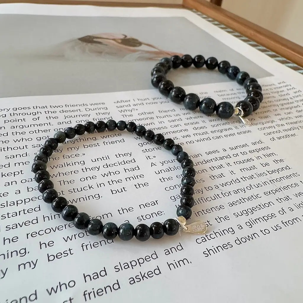 Blue Tiger Eye Bracelet - Side View | Touch Vintage