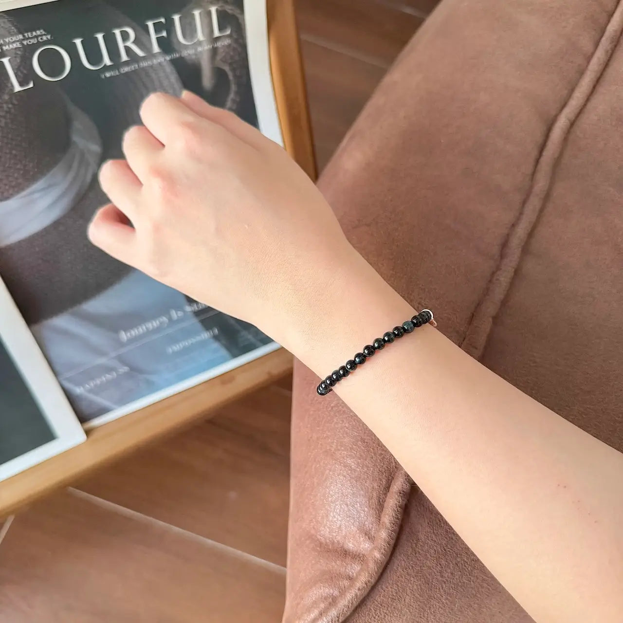 Blue Tiger Eye Bracelet - Worn On Wrist |Touch Vintage