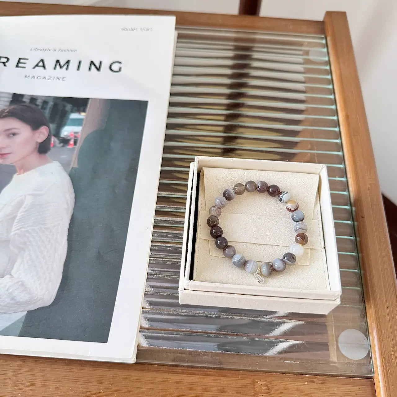 Boswan Agate Bracelet 8mm - Gift Packaging｜Touch Vintage