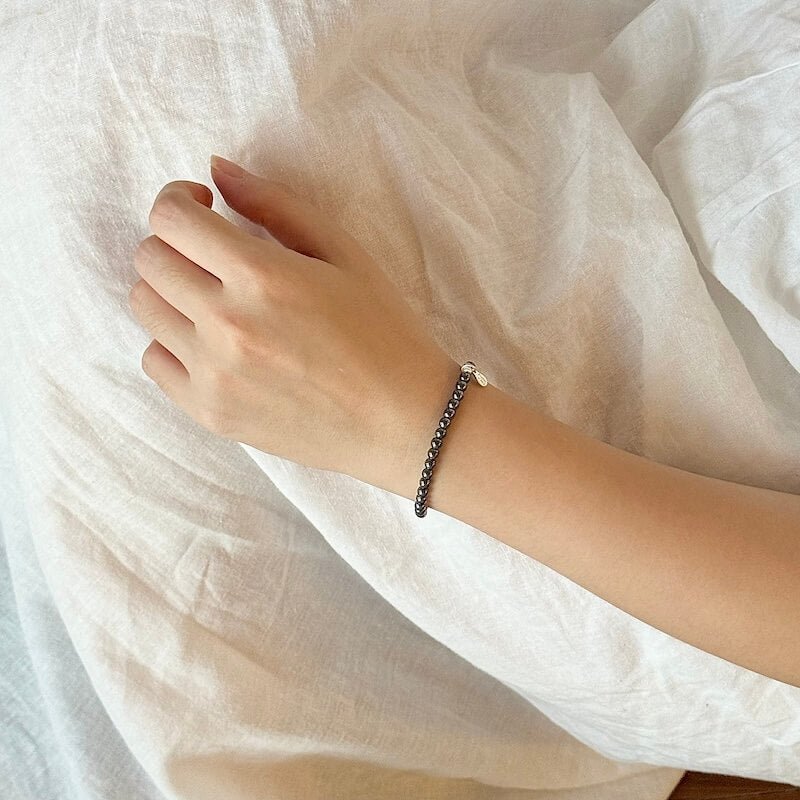 Genuine Hematite Bracelet - Worn On Wrist｜Touch Vintage