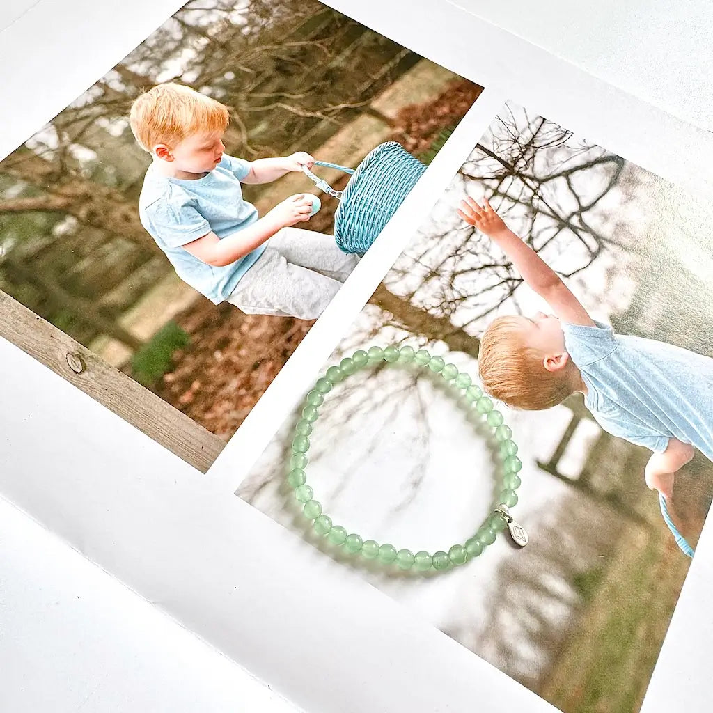 Green Aventurine Crystal Bracelet - Side View｜Touch Vintage