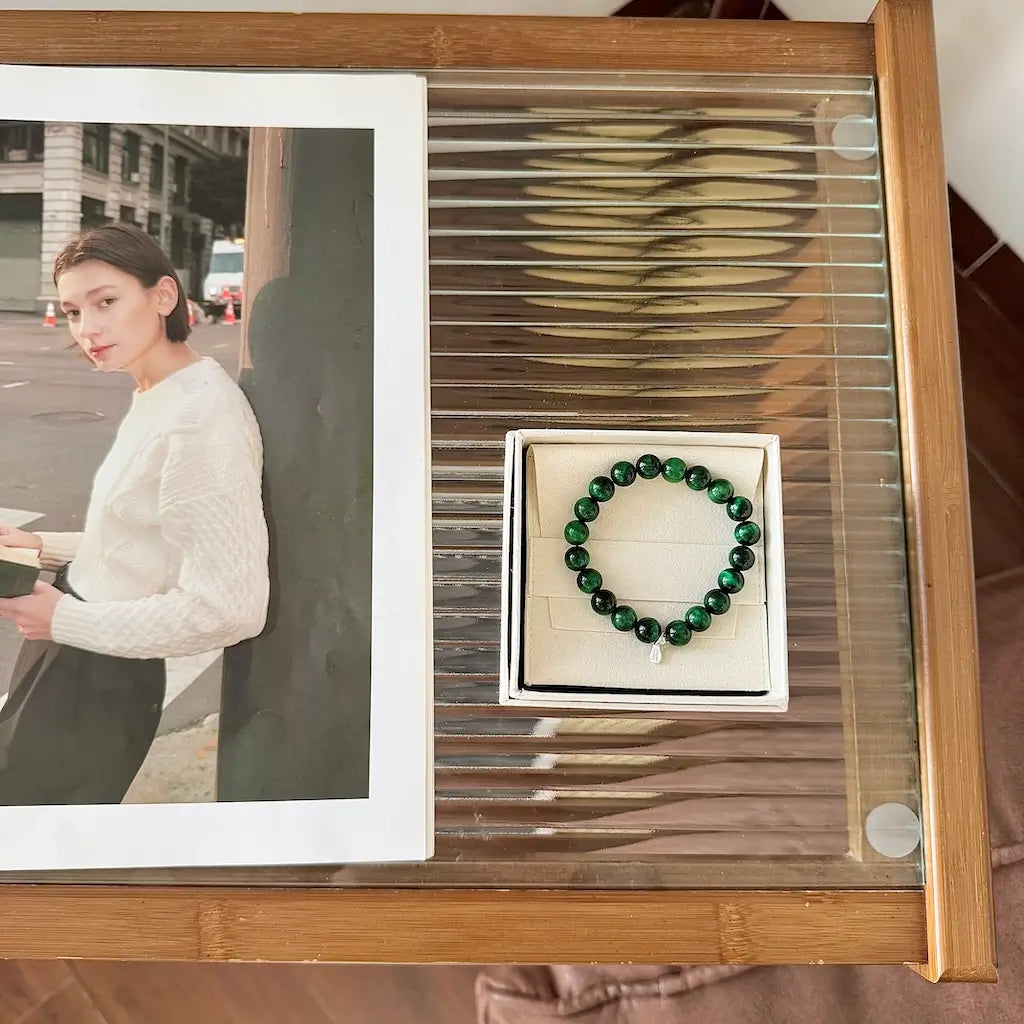 Green Tiger Eye Bracelet 8mm - Gift Packaging｜Touch Vintage