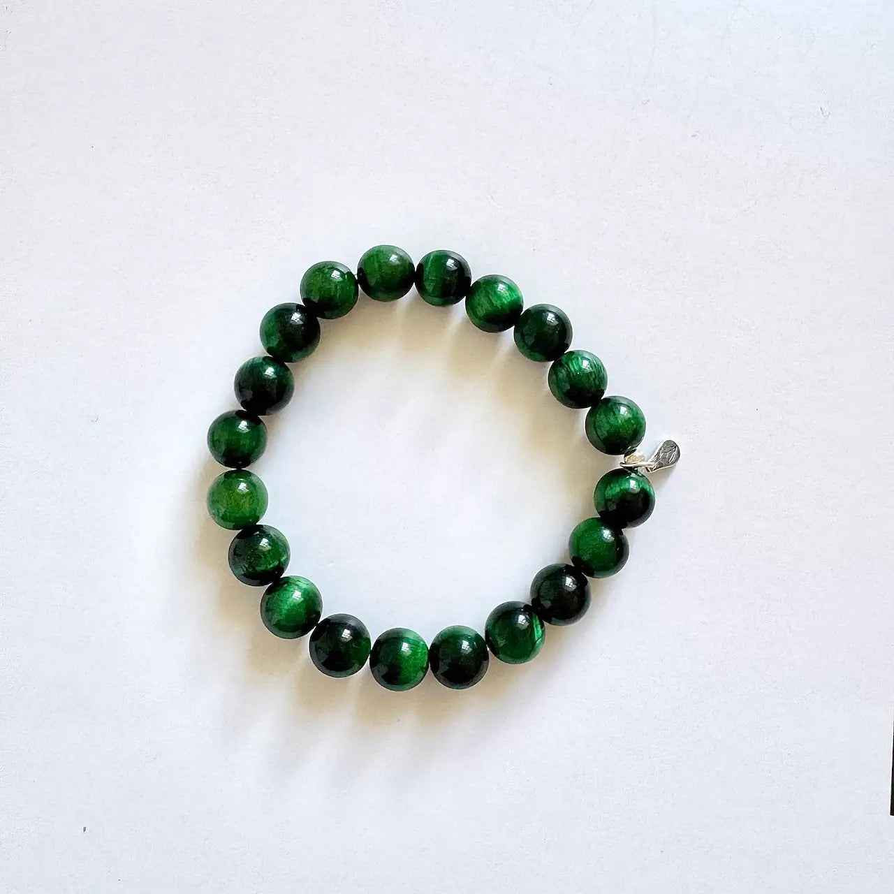 Green Tiger Eye Bracelet - Front View｜Touch Vintage