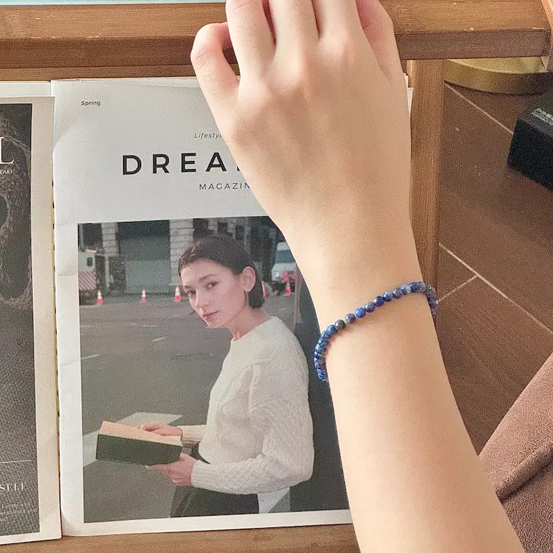 Lapis Lazuli Bracelet - Worn On Wrist｜Touch Vintage