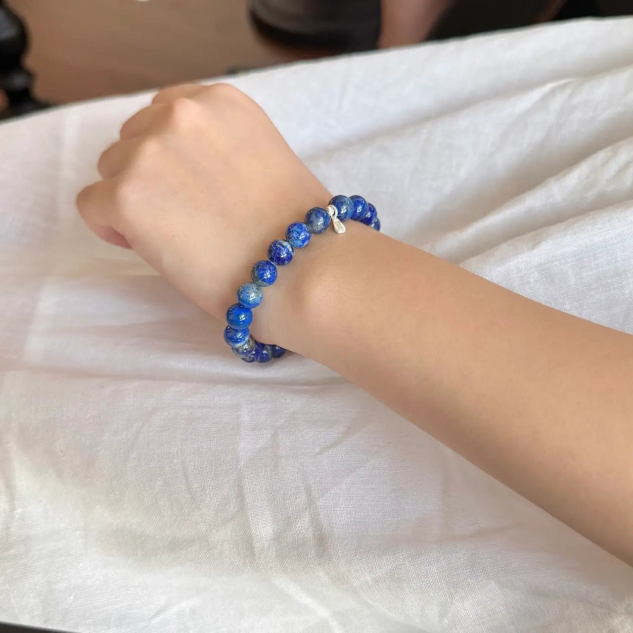 Lapis Lazuli Crystal Bracelet 8mm - Worn On Wrist｜Touch Vintage