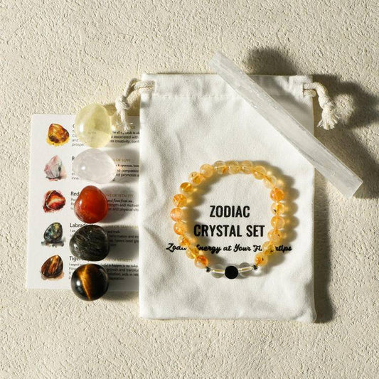 Leo crystal bracelet&tumble stones
