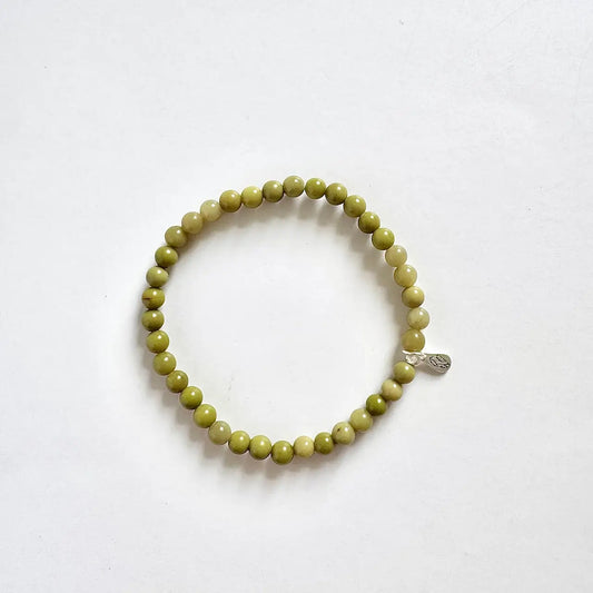 Matcha Alashan Agate Bracelet for Inner Strength