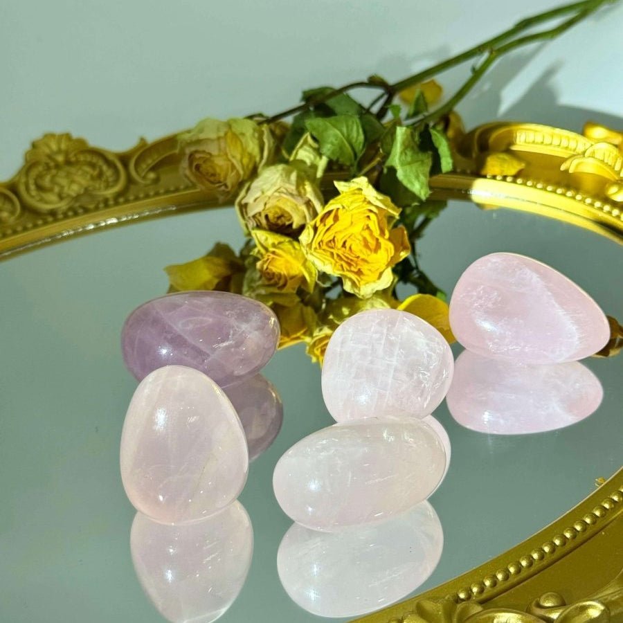 Rose Quartz Crystal Egg - Touch Vintage 
