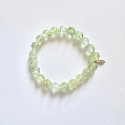 Prehnite Bracelet 8mm - Front View | Touch Vintage