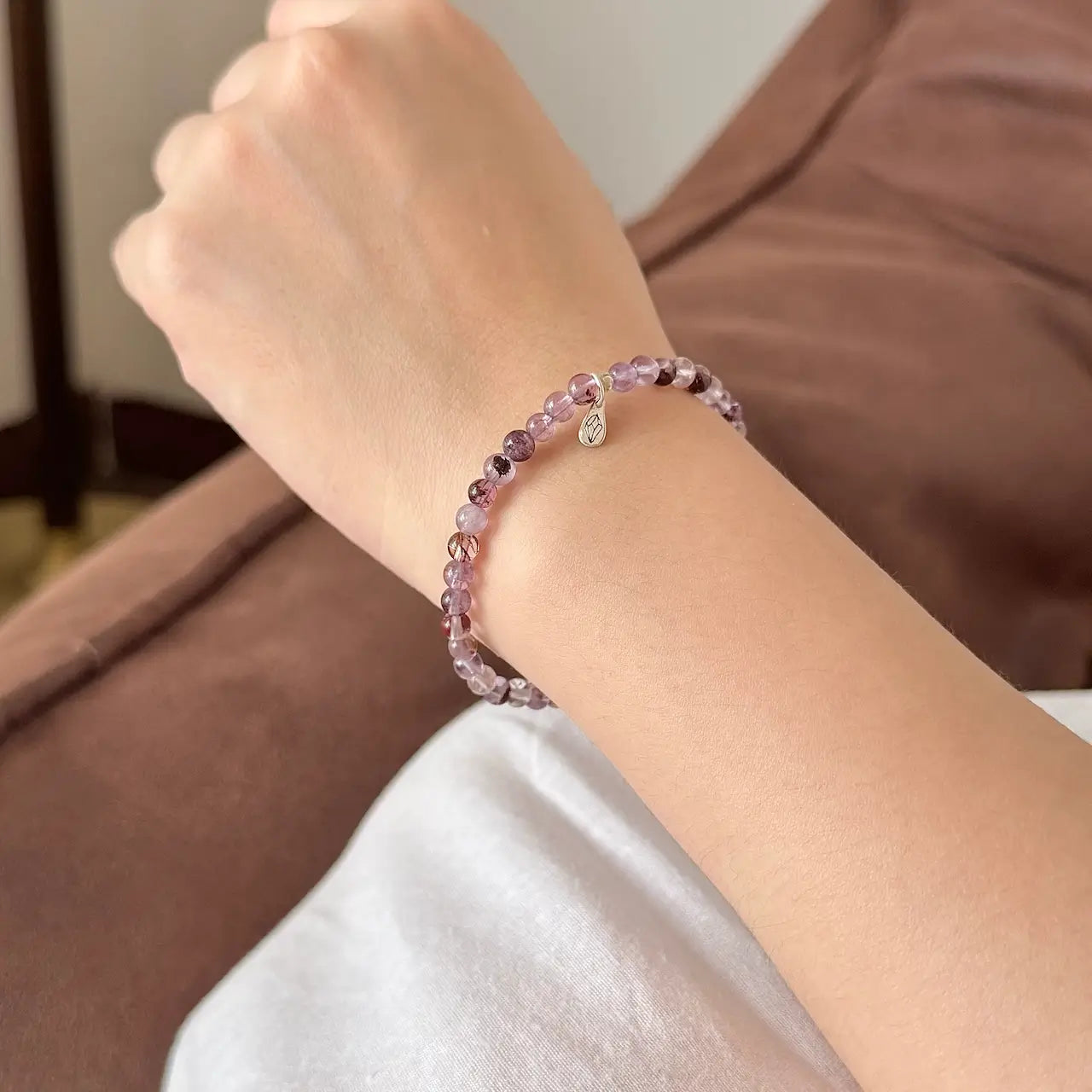 Purple Phantom Quartz Bracelet - Close-up｜Touch Vintage