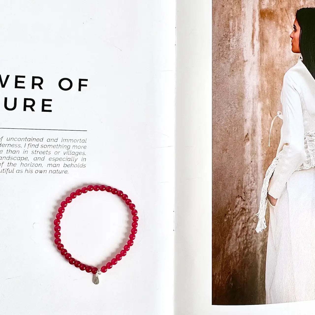 Real Ruby Bracelet Side View - Touch Vintage